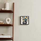 "Graphic floral arrangement" - Art Print in Mid-Century Blue by Bethania Lima - In a Room