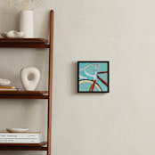 "Old Red Bike" - Art Print in Emerald Seafoam Blue by Laura Morris - In a Room