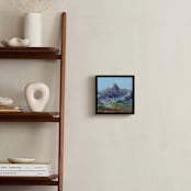 "Iron Mountain" - Art Print in Mountain Gray Blue by Laura Morris - In a Room