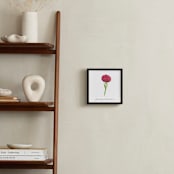 "January Carnation" - Art Print in Wine by Liz Conley - In a Room