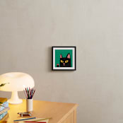 "Max the Cat" - Art Print in Emerald Green by Nieves Herranz - In a Room