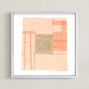"Abstract Muted 1" - Art Print in Blush Pink by Kelly Nasuta - Framed