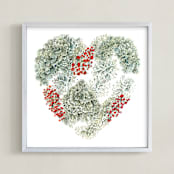 "Lichen Heart" - Art Print in Moss Green by Eve Schultz - Framed