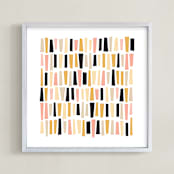 "In A Row" - Art Print in Warm Blush by Annie Clark - Framed