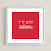 "Americana" - Art Print in Red by Melissa Kelman - Framed