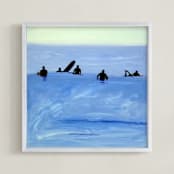 "Waiting For Swell, 2010" - Art Print in cerulean by Annie Seaton - Framed