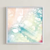"Wave II" - Art Print in light turquoise by Helen Halik - Framed