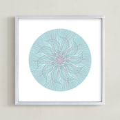 "Planet no.6 Mood" - Art Print in Duck Egg Blue by Jan Shepherd - Framed