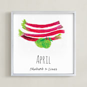 "April Fruits" - Art Print in Rubarb Pink by Kanika Mathur - Framed