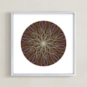 "Planet no.1 Hardwired" - Art Print in Blue Green by Jan Shepherd - Framed