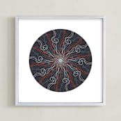 "Planet no.3 Constellation" - Art Print in Blue Red by Jan Shepherd - Framed