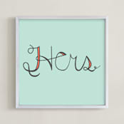 "She's Captured My Soul" - Art Print in Mint by Mayel - Framed