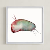 "Metamorphosis 1" - Art Print in Aqua by Amy Moen - Framed