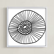 "lines & circles" - Art Print in black by Ramoncita - Framed