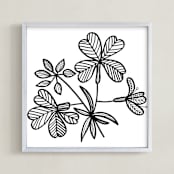 "heart leaves" - Art Print in black by Ramoncita - Framed