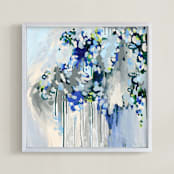 "Noise" - Art Print in Dusty Blue by Katie Craig - Framed