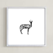 "Gazelle" - Art Print in Black by IMG_101 - Framed