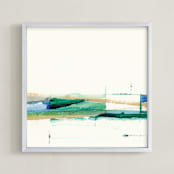 "Deconstructed Beach" - Art Print in Minty by Mande Calhoun - Framed