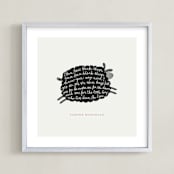 "Jumping Black Sheep" - Personalized Art Print in Cream by chocomocacino - Framed