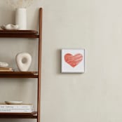 "Watercolor Heart Stripes" - Art Print in Rose by Belia Simm - In a Room