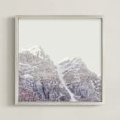"Peak Experience" - Art Print in Pale Taupe by Irene Suchocki - Framed