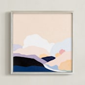"Sunday Drive" - Art Print in Blush by Jennifer Hallock - Framed