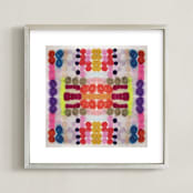 "Dippin Dot Squared No 3" - Art Print in Cobalt Blue by HAPI ART - Framed