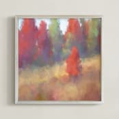 "Forest Mist" - Art Print in Autumn Gold by Amy Hall - Framed