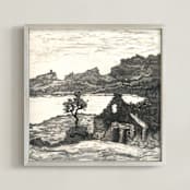 "The Melancholy of Stones" - Art Print in warm grey by Eva Marion - Framed
