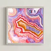 "Abstract Agate" - Art Print in Purple Red by Laura Rodil - Framed