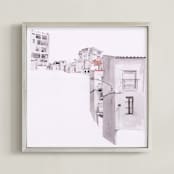"Sicily" - Art Print in Shades of Grey by Viktoria Eperjesi - Framed