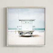 "8th Street Tower" - Art Print in blue by Shannon Howard - Framed