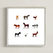"I Bought the Farm" - Art Print in Animal Brown by Shannon - Framed