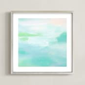 "Hideaway Beach" - Art Print in Cornflower by Artsy Canvas Girl Designs - Framed