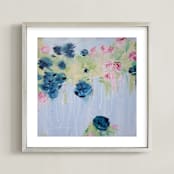 "Hidden Garden" - Art Print in White by Nicole Edens - Framed