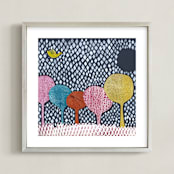 "Diamond Forest" - Art Print in Forest Blue by Bethania Lima - Framed