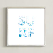 "Surf Shack" - Art Print in Ocean Blue by Rochelle Renee - Framed
