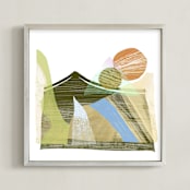 "Paint On Glass" - Art Print in Retro Sunset by Yanni Hui - Framed