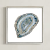 "Aqua Agate" - Art Print in Aqua blue by Amy Lighthall - Framed