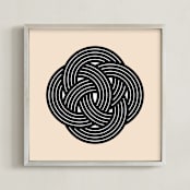 "Plain Knot 1" - Art Print in Black by Kissyfish - Framed