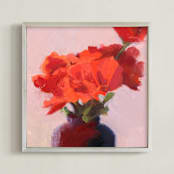 "Shades of Rosy" - Art Print in Deep Rose by sue prue - Framed