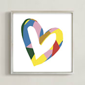 "Heart - Be Bright" - Art Print in Mid Century Rainbow by Christina Flowers - Framed