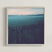"MYSTERY TRIPTYCH COLOR III" - Art Print in Deep blue by Lying on the grass - Framed