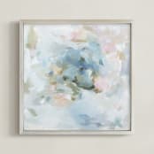 "Bouques Light" - Art Print in muted blues by Marissa DeCinque - Framed