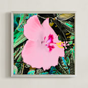 "Hi, Biscuits!" - Art Print in Pink by AMANDA LOMAX - Framed