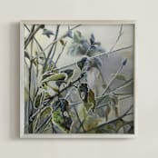 "Frosted by Fog 2" - Art Print in Blue Gray by Mandy Trimble Leonard - Framed