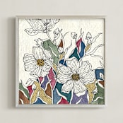 "Garden of Dreams" - Art Print in Meadow Green by Rushmi - Framed