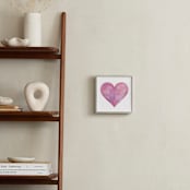 "Pink Watercolor Heart" - Art Print in pretty pink by Kathy Van Torne - In a Room