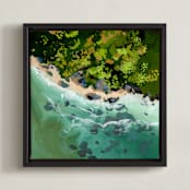 "Coastal Canopy" - Art Print in Aqua by BROOK PAGE - Framed Canvas