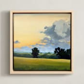 "Henry's Fields" - Art Print in Copper Sunrise by Stephanie Goos Johnson - Framed Canvas